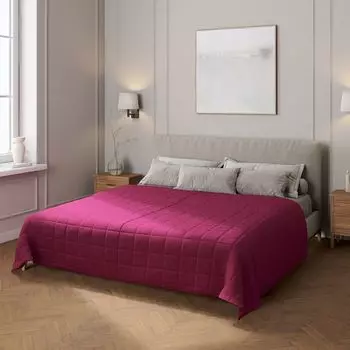 Покрывало с клетчатой стежкой Dekoria, фиолетовый