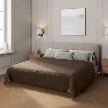 Покрывало с клетчатой стежкой Dekoria, коричневый