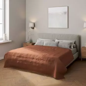 Покрывало с клетчатой стежкой Dekoria, коричневый