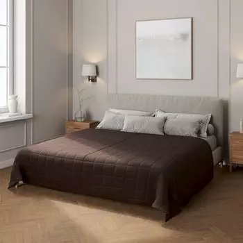 Покрывало с клетчатой стежкой Dekoria, коричневый