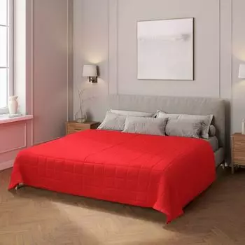 Покрывало с клетчатой стежкой Dekoria, красный