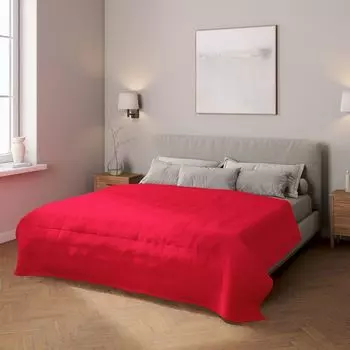 Покрывало с клетчатой стежкой Dekoria, красный