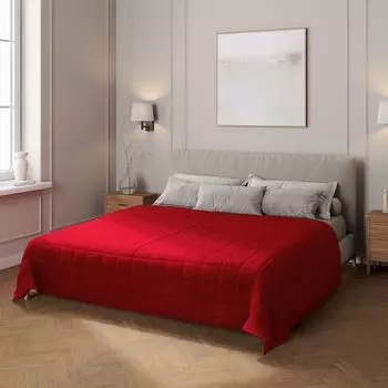 Покрывало с клетчатой стежкой Dekoria, красный