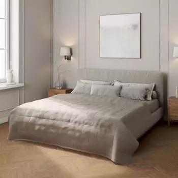 Покрывало с клетчатой стежкой Dekoria, темно-серый