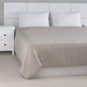 Покрывало с полосатой стежкой Dekoria, бежевый