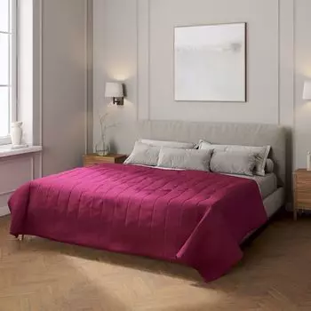 Покрывало с полосатой стежкой Dekoria, фиолетовый