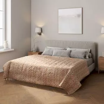 Покрывало с полосатой стежкой Dekoria, коричневый