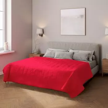 Покрывало с полосатой стежкой Dekoria, красный