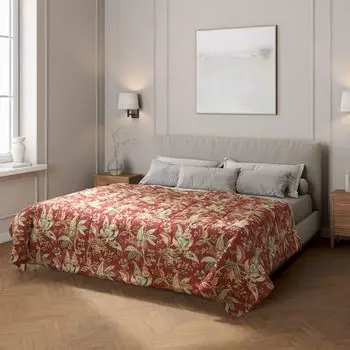 Покрывало с полосатой стежкой Dekoria, красный