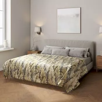 Покрывало с полосатой стежкой Dekoria, серый