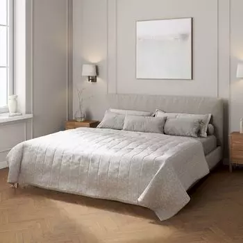 Покрывало с полосатой стежкой Dekoria, серый