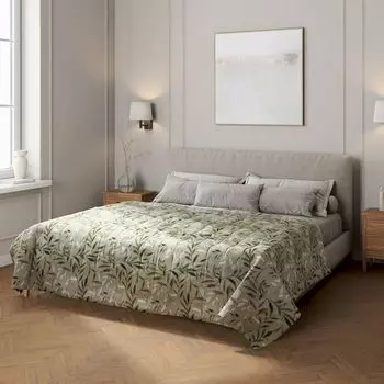 Покрывало с полосатой стежкой Dekoria, серый