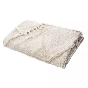 Покрывало "Сияние" из хлопка и полиэстера - слоновая кость 130x180 см - Atmosphera crateur d'intrieur