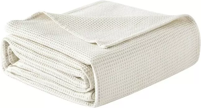 Покрывало WOLTU 100% хлопок, вафельное одеяло, кремовое, 220х240 см
