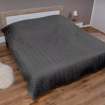 Покрывало XL (140x210 см) с набивным промежуточным слоем (серое), покрывало - KO-Tex 100, стеганое летнее одеяло - одеяло, двустороннее одеяло Bestlivings