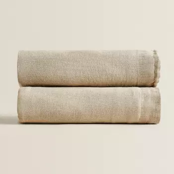 Покрывало Zara Home 100% Linen 320 Gxm, бежевый