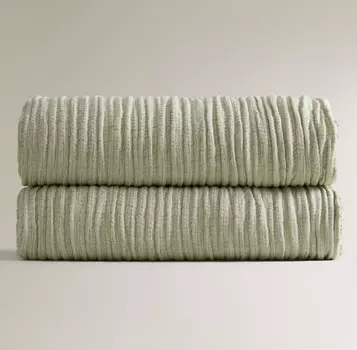 Покрывало Zara Home Creased-effect, зеленый