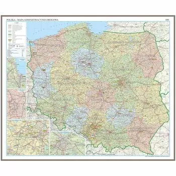 Польская административная и дорожная карта на пинборде - пинборд, 1:700 000, ArtGlob