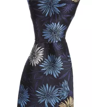 Пол Смит Флауэрс 3.14Тканый шелковый галстук Paul Smith, синий