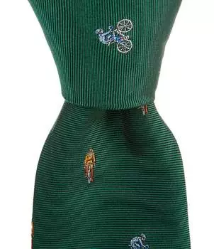 Пол Смит Велосипедист 3.14 Тканый шелковый галстук Paul Smith, зеленый