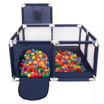 Поле Selonis KK-100X с мячами 6см синее:зелено-желто-сине-красно-оранжевое 125х125х105/100 мячей