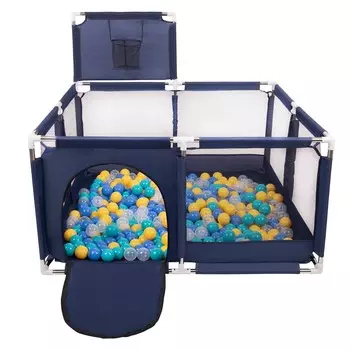 Поле Selonis KK-100X с мячами 6см синее: бирюзово-сине-желто-прозрачное 125х125х105/900 шариков