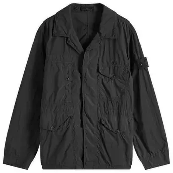 Полевая куртка Ghost Piece из нейлона Smerigliato Stone Island, черный