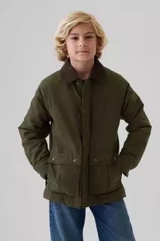 Полевая куртка из вощеного брезента (4 13 лет) Gap, зеленый
