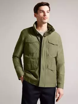 Полевая куртка с капюшоном на молнии Ted Baker Garceea, оливковая