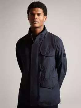 Полевая куртка с капюшоном на молнии Ted Baker Garceea, темно-синяя