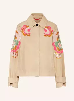 Полевая куртка синяя с пайетками No.1 Como, бежевый