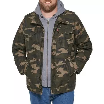 Полевое пальто с капюшоном и подкладкой из шерпы Big & Tall Levi's, цвет Camouflage