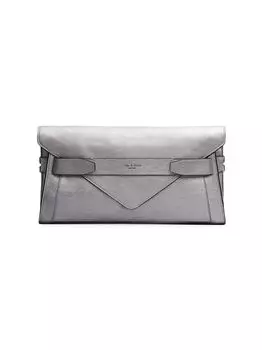 Полевой металлический кожаный клатч-фолио rag & bone, серебряный
