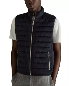 Полевой стеганый жилет с начесом REISS, синий