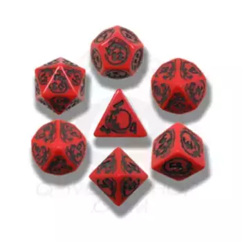 Поли-комплект красный с черным (7), Dragon Dice