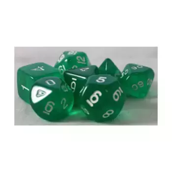 Поли-комплект Зеленый с белым (7), Dice - Transparent (Koplow)