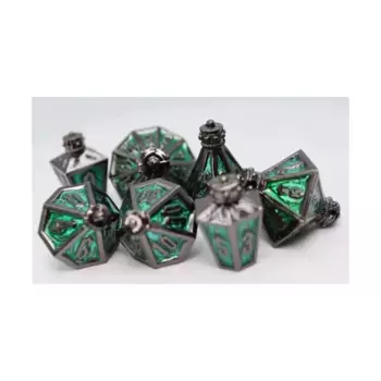 Поли-набор - Полуночный кислотный огонь (7), Dice Sets - Metal - Moonlit Lantern