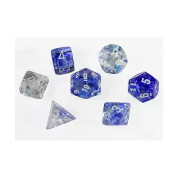 Поли-набор темно-синий с белым (7), Dice - Nebula (Chessex)
