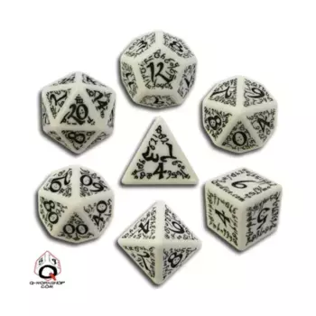 Полиэфирный комплект Белый с черным (7), Elven Dice