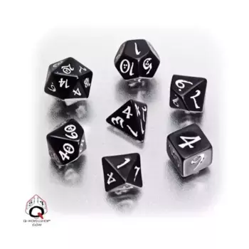 Полиэфирный комплект Черный с белым (7), Classic Role Playing Games Dice