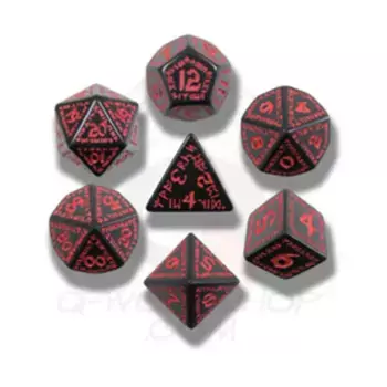 Полиэфирный комплект Черный с красным (7), Runic Dice