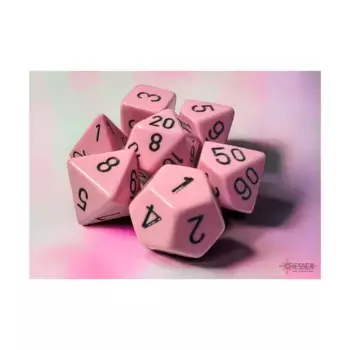 Полиэфирный комплект Розовый с черным (7), Dice - Opaque Pastel (Chessex)