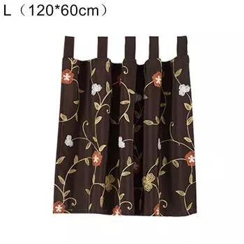 Полиэстер с цветочным принтом, кухонная короткая занавеска, занавеска на окно, драпировка для домашнего декора-кофе, размеры: M Stuttg, светло-коричневый