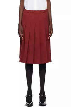 Полиэстеровая джерсей юбка миди Comme Des Garons Girl, цвет burgundy