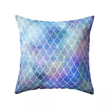Полиэстеровая персиковая кожа, рыбья чешуя, декоративная подушка, чехол для домашнего дивана, декор-1 # Stuttg