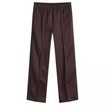 Полиэстеровые гладкие спортивные брюки Needles, коричневый