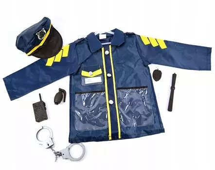 Полицейская Униформа Куртка Шляпа Наручники Обсуждение Карнавальный Наряд Midex