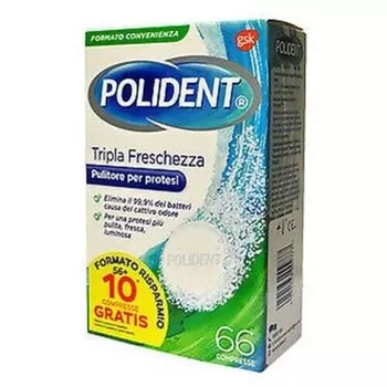 Polident Тройная свежесть 66 таблеток Haleon Italy Srl