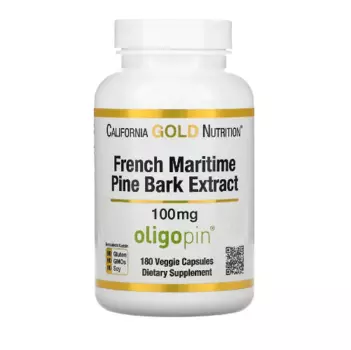 Полифенол-антиоксидант кора французской приморской сосны 100 мг 180 капсул California Gold Nutrition