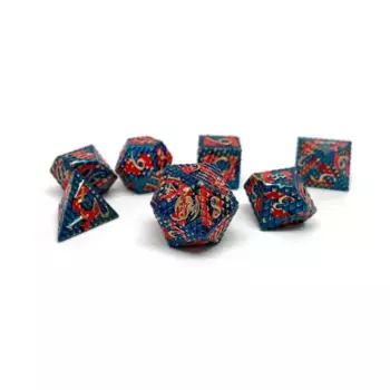 Полигональный набор чешуи дракона — Хаотичный (7), Dice - Metal 7 Piece Poly Sets (Easy Roller Dice)